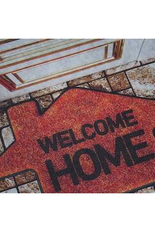 Welcome Home Baskılı Kaliteli Kauçuk Kapı Önü Paspası