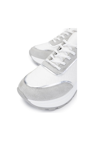 Tamer Tanca Kadın Vegan Beyaz Sneakers & Spor Ayakkabı 936 81185 Bn Ayk Y25 Byz Kroko/lame Beyaz