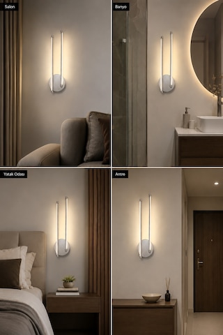 AvizeGO Oris Modern Led Duvar Apliği Günışığı Gri