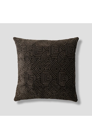 Sezyon Mira Desenli 50 50 Koyu Kahverengi Kırlent Kılıfı Koyu Kahverengi