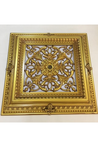 Saray Tavan Göbek Panel 72cm 72cm Kahve Eskitme Içerisine Led Döşenebilir Panel