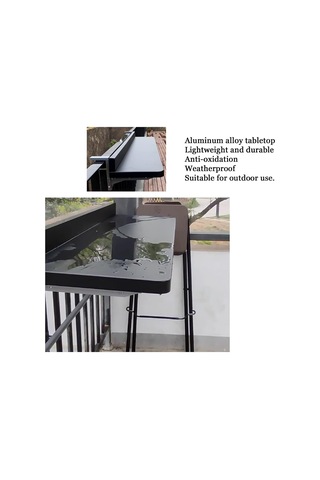 Dış Mekan Katlanır Yan Sehpa - Balkon Veranda Duvar Masası, Kompakt Ve Yerden Tasarruf Sağlayan Bahçe Masası, Bahçe Ve Daire İçin İdeal Siyah, 100 X 39 Cm Diğer