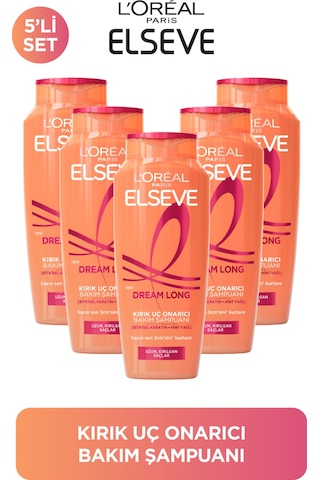 ELSEVE 5'li L'Oreal Paris Elseve Dream Long Kırık Uç Onarıcı Bakım Şampuanı 400 ml
