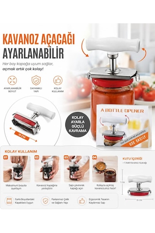 Ayarlanabilir Manuel Kavanoz Açacağı- Çok Amaçlı Kapak Açıcı Çok Renkli