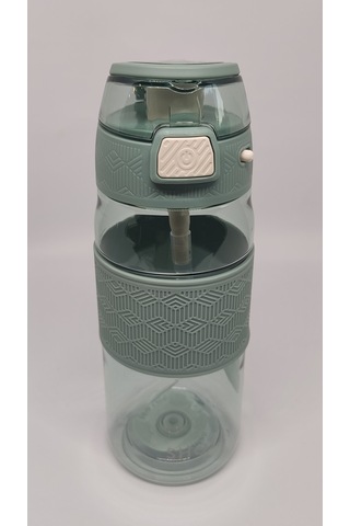 Shotay St-7202 600ml Tritan Yeşil Şeffaf Matara Taşıma Aparatlı Yeşil