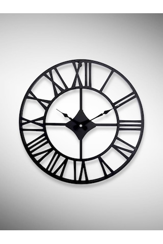 Galaxy Dm30 Serisi Roma Rakamlı Metal Duvar Saati Siyah 40 Cm Siyah