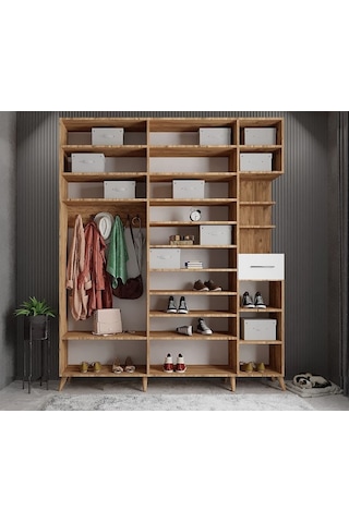 Açelya Portmanto Vestiyer Çam Beyaz225cm M10