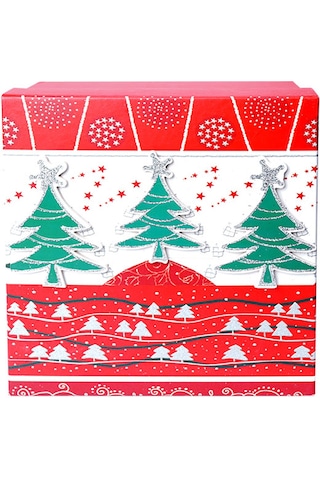 Yılbaşı Çam Ağacı Motifli Hediye Kutusu 8x6 Cm