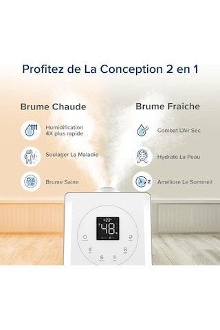 Levoit Levoıt 6l Yüksek Dolum Hava Nemlendirici, Bebek Için Akıllı Wifi Soğuk Ve Sıcak, Gece Işığı İle 26db Sessiz, Monitörü Nem, Zamanlayıcı Hava Temizleme Cihazı Çok Renkli