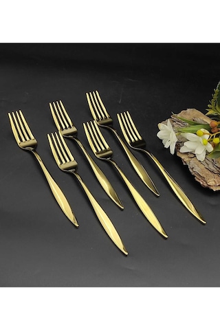 Carmen Titanyum Gold 6 Adet Yemek Çatal