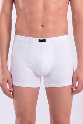 Arma Yıldız Beyaz Erkek Boxer Düz 3'lü Paket Pamuklu Likralı