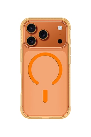 Apple Uyumlu iPhone 17 Pro Kılıf M-safe Şarj Özellikli Airbag Amazingthing Titan Pro Serisi Kapak Turuncu Turuncu