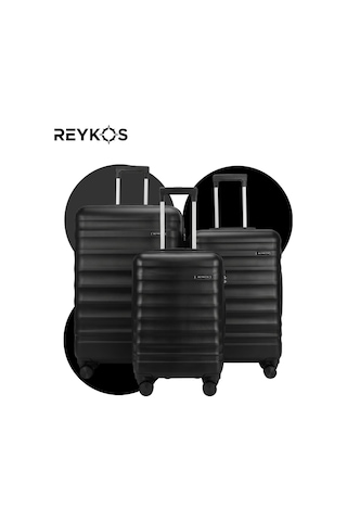 Reykos Rey-way Siyah Unisex 3 Lü Valiz Seti Büyük-orta-kabin