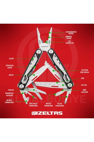 İzeltaş Multi Tool 15 Fonksiyonlu 155 MM Pense - 14000005270