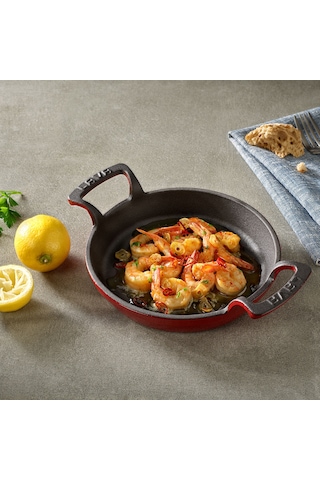 Lava Döküm Demir Yuvarlak Sahan Yekpare Çift Kulplu 16 CM