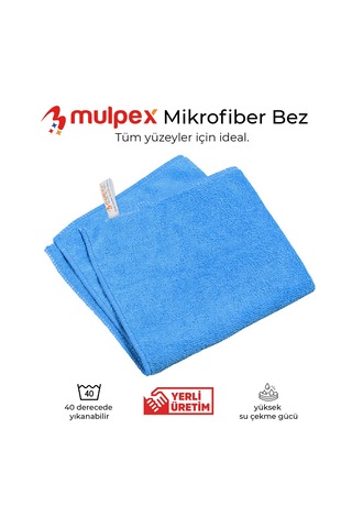 Mulpex Mikrofiber Genel Temizlik Bezi Mavi 40X40 cm. - 10 Adet