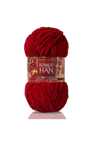 Kürkçü Han Kadife 100 G 95 M Örgü İpi Khkad Koyu Kırmızı