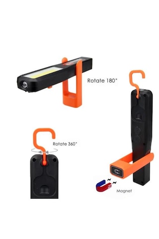 Gold Orion or-998 Ayarlanabilir Mıknatıslı  Şarjlı Lamba Siyah