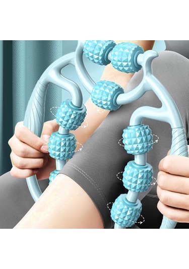 360 Derece Kas Silindiri Masaj Aleti - Gök Mavisi, Bacak, Boyun, El Ve Kol Kaslarını Rahatlatmak İçin Çok Renkli