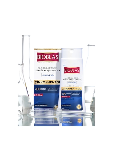Bioblas Saç Dökülmesi + Kepek Karşıtı Şampuan – Çinko, Mentol, Kremli 360 ML