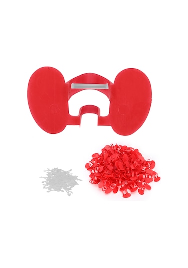 Moveevo Orta Boy İki Asma Tavuk Gözlüğü - Kanat, Yumurta Ve Tavşan Kuyruğu Kırpmayı Engeller - 100 Adet/ Paket Plastik Malzeme