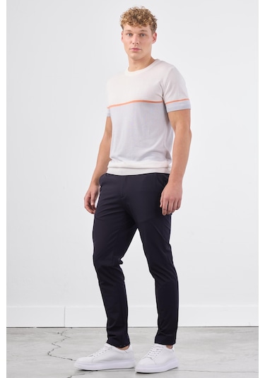 Dufy O Yaka Triko Tshirt Ekru