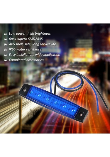 Monyee Dc24v Mavi 6led Smd2835 Araba Kenar Işığı - Yüksek Parlaklıkli Uyarı Işareti Lambası