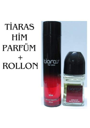 Tiaras For Men Him Erkek Parfüm Uzun Şişe EDT 100 ML + Roll-On Deodorant 50 ML