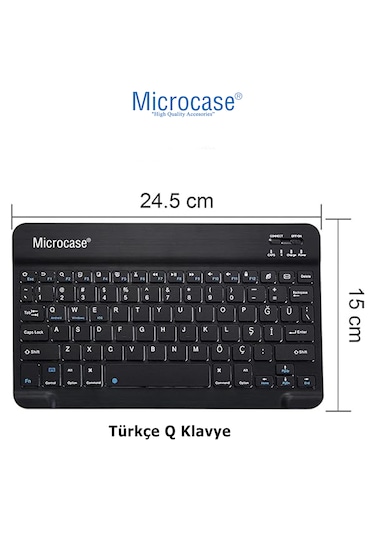Microcase Apple İpad Air 11 M3 2025 Tablet İçin Çanta+türkçe Bluetooth Klavye+mouse+tablet Standı-al8124 Omuz Çantası