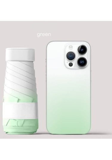 Yystore Kadın Altı Kemikli Ultra Hafif Mini Güneş Şemsiyesi Degrade Renk Cls6496 Yeşil