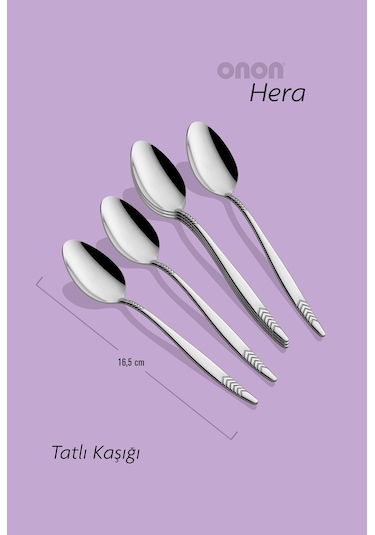 Onon Hera 6 Adet Tatlı Kaşık Takımı