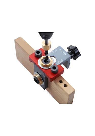 Sones 3'ü 1 Arada Delme Konum Belirleyici Yuvarlak Ahşap Konnektörler Açık Makine Konum Belirleyici Monomer + Somun Anahtarı