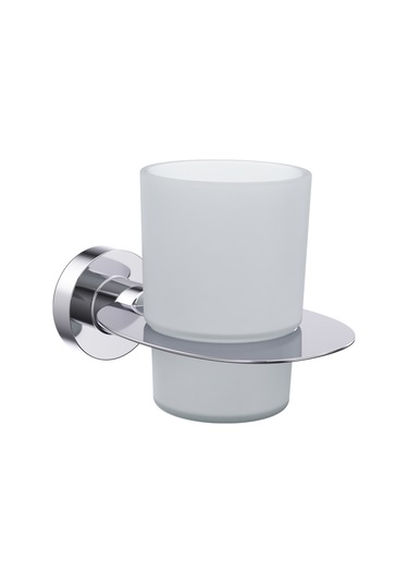 Line Bathroom Diş Fırçalık 128107 Master Diş Fırçalık Buzlu Cam Krom Gri