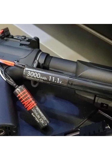 Titan 3000mah 11.1v Nunchuck T-plug Deans Airsoft Li Ion Pil - 1157