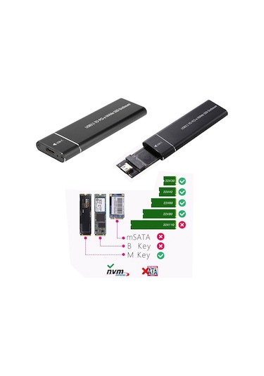 Usb 3.1 Type C Nvme Ssd Taşınabilir Harici Harddisk Kutusu