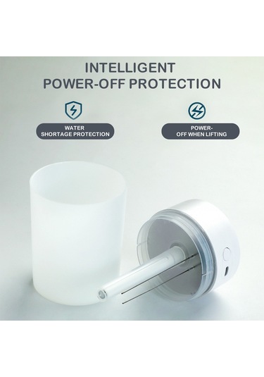 Yifomall Ev Ve Araç Kullanıma Uygun Usb Nemlendirici Aromaterapi Makinesi - Renkli Buhar Atomizer + 10 Adet Pamuk Çubuğu Beyaz