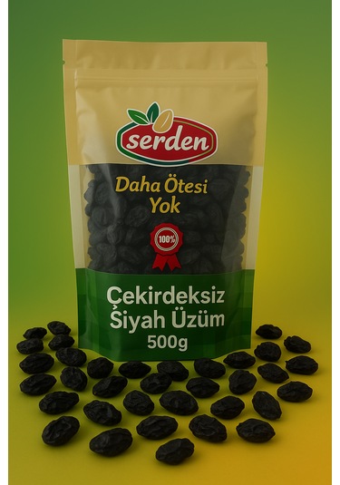 Serman Gıda Çekirdeksiz Siyah Üzüm Özbek 500 G