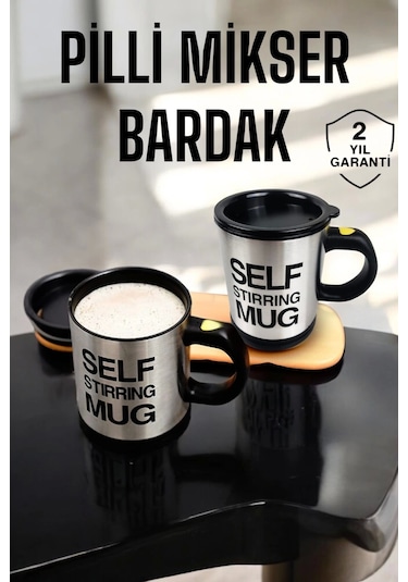 Mikser Kupa Yazılı Mug Bardak Karıştırma Özelliği Çok Renkli