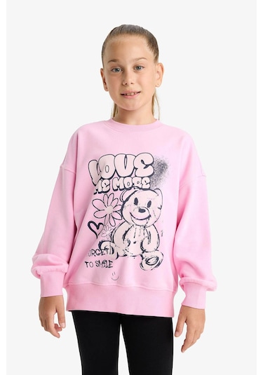 Defacto Pembe Kız Çocuk Sweatshirt E6755a8/pn666 Pembe