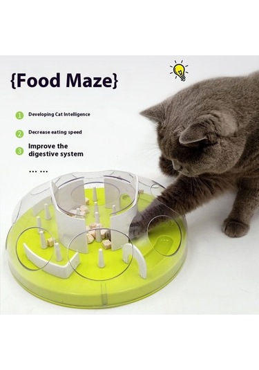 Dm Abs Interaktif Kedi Labirent Oyuncak Yavaş Besleyici Kase Anti-boğulma Sindirim Destek