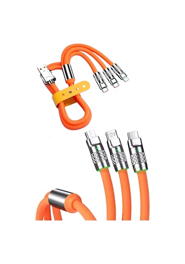 Çoklu Şarj Kablosu Usb Type-c İos Uyumlu 120w Hızlı Şarj Kablosu 25841438