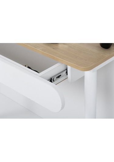 Flora Aisa Meşe 90x32 Cm Dresuar / Aynalı Dresuar / Çekmecelidresuar /antre Dresuar Beyaz - Meşe