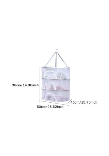 Novahub 3 Katmanlı Asılı Bitki Kurutucu, 3d Net Çamaşır Askısı, Bitki Ve Sebzeler İçin Kurutma Ağı Beyaz