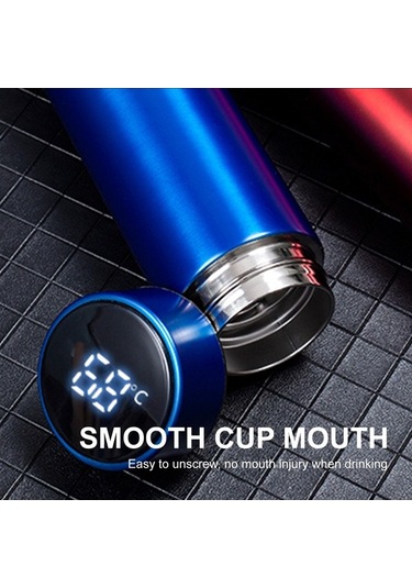 Ulzyvf 480ml Akıllı Termos: 24 Saat Sıcak/soğuk, Led Ekranlı, Sızdırmaz Paslanmaz Çelik Su Şişesi Gümüş, Kullanıcı Dostu Tasarım Gümüş