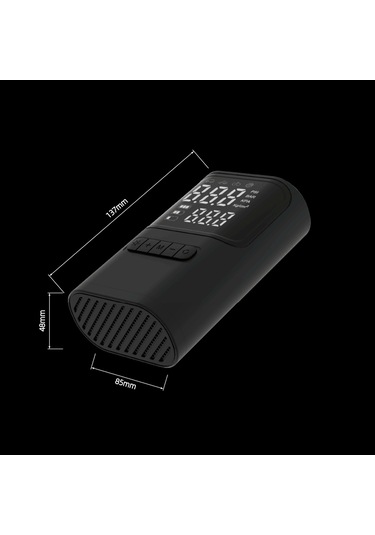 Reedark Siyah Akıllı Araç Zihniyet Pompası: Li-pil Dahili, Baskı Öngörü, Otomatik Durdurma, Led Işık, 4 Farklı Uç, 150psı Maksimum