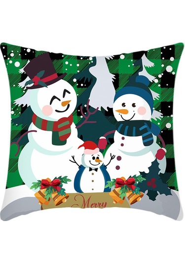 Cartoon Hand-painted Style Christmas Decorative Pillow No.73 Ekru