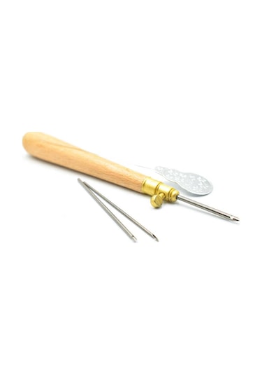 Nurge Ince Ahşap Saplı Panç Tığı - 1.20mm - 1.60mm- 2.20mm 3 Adet