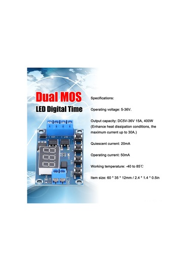 Youmex Dual Mos Transistörlü Kontrol Paneli - Sürekli Devre Açma/kapama, Gürültüsüz, 15a 400w, Motor/aydınlatma Kontrolü, 5-36v Dc