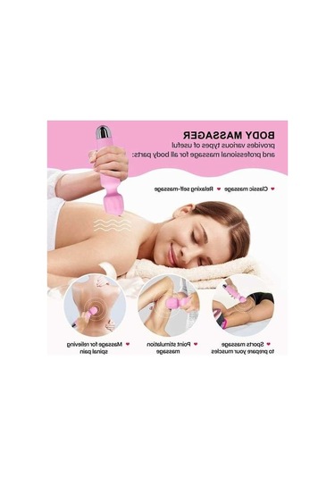 Pazly Taşınabilir Silikon Şarjlı Pembe Mufunye Modlu Masaj Aleti, Hızlı Kablolu Gövde Masajı 8-20 Bv Pembe Pembe