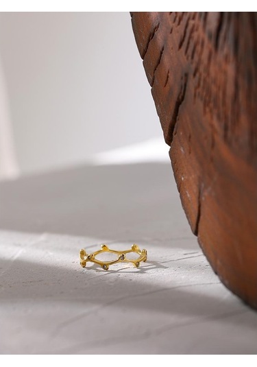 Eetit Paslanmaz Çelik Kübik Zirkonya Yuvarlak Yüzük Takı Kadınlar İçin 6 Altın